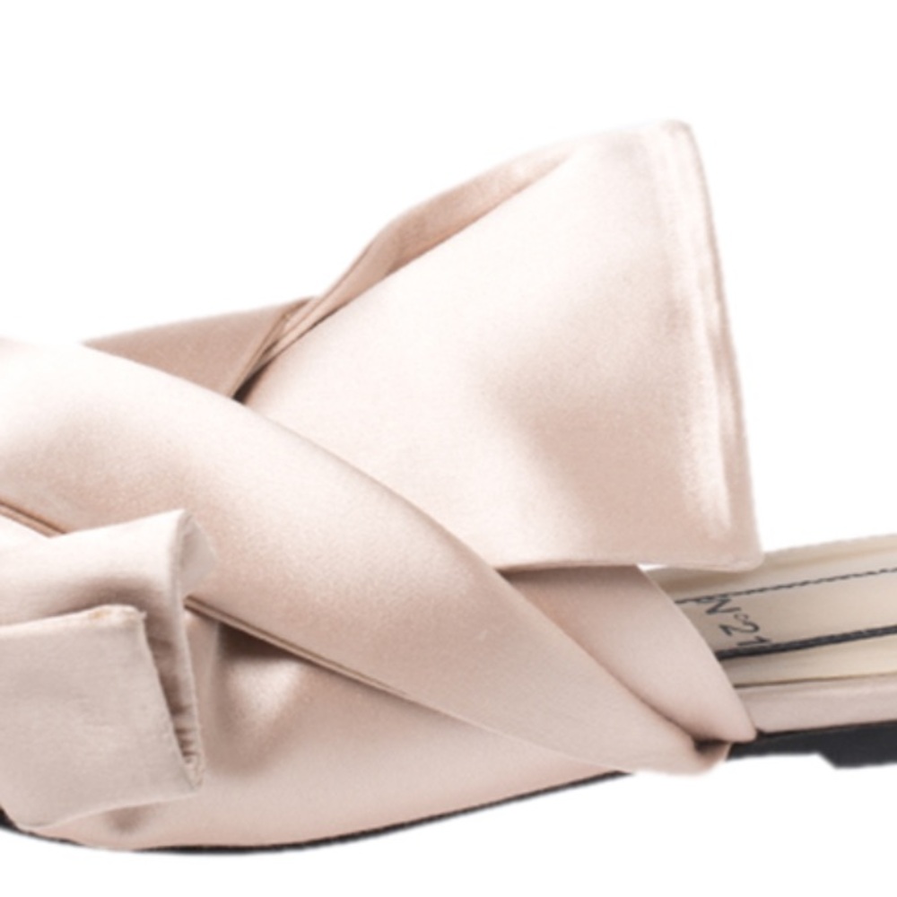 No 21 Satin Bow Flats
